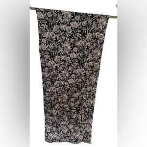 Vintage CASCA Silk Scarf Made in Japan Black & White Botanical Toile Print